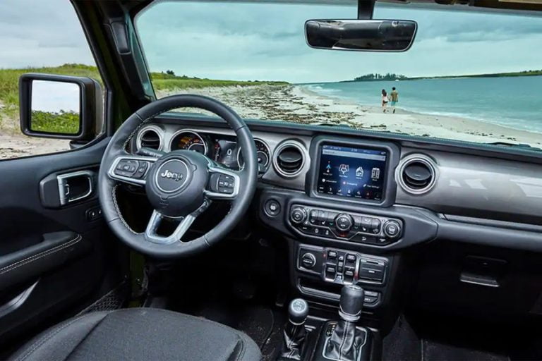 How many square feet is a Jeep Wrangler’s interior?